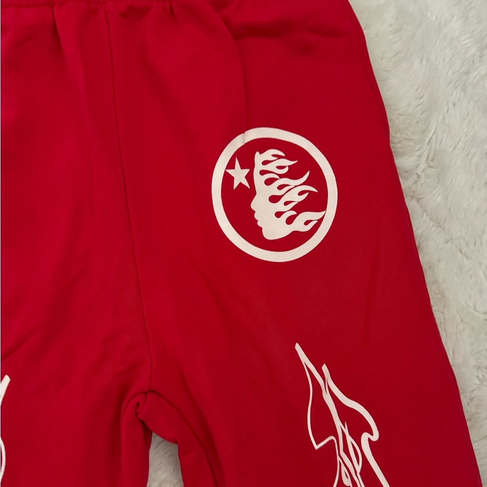 Hellstar Flame Flare Sweat Pants Red - image 3